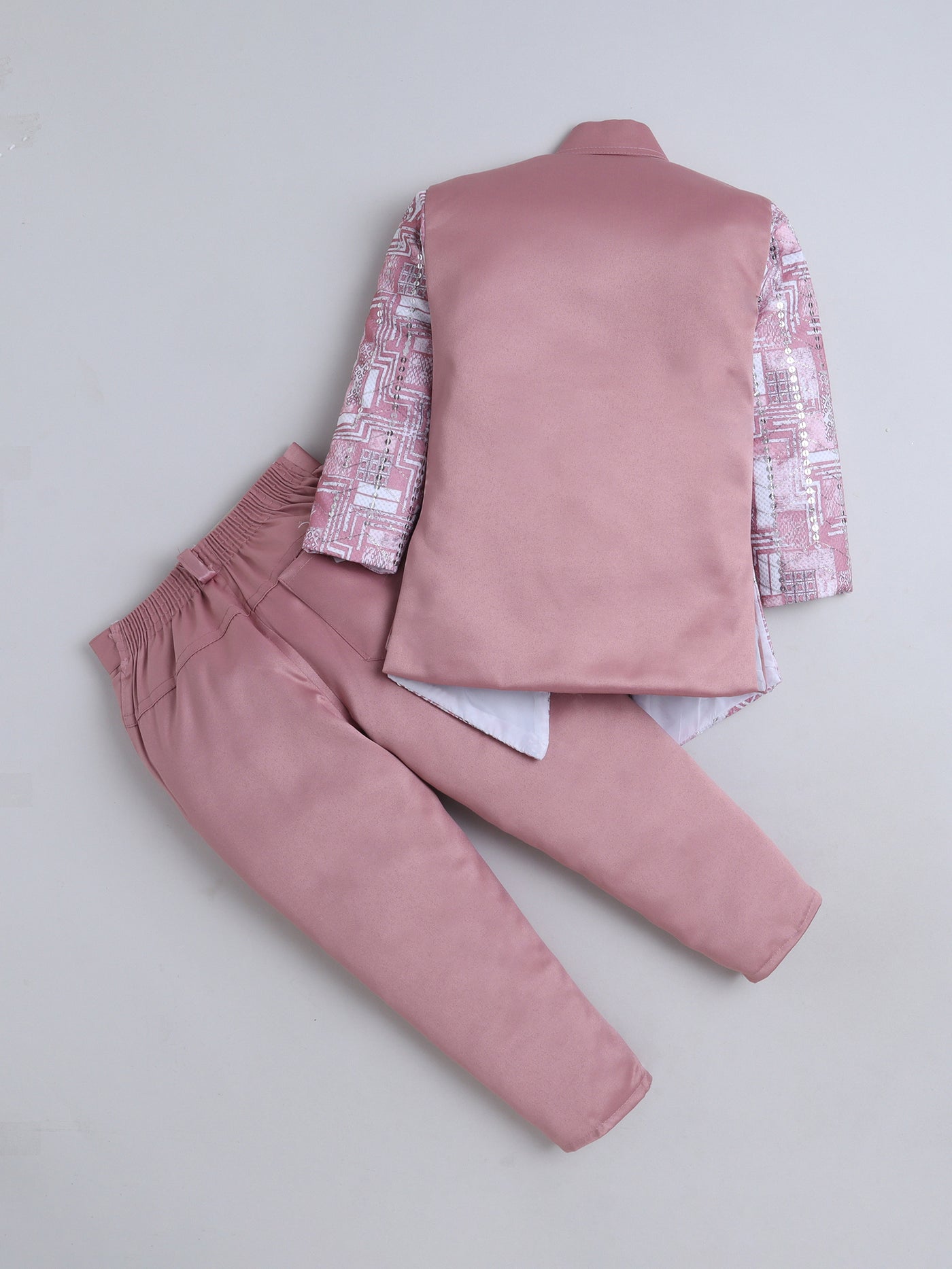 Boys Abstract Geometric Pattern With zari & Sequins Work Sherwani Set