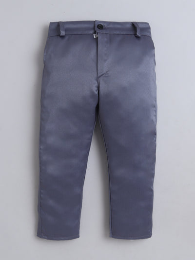 Boys Geometric Print With Sequins Work 4 Piece Suit Set