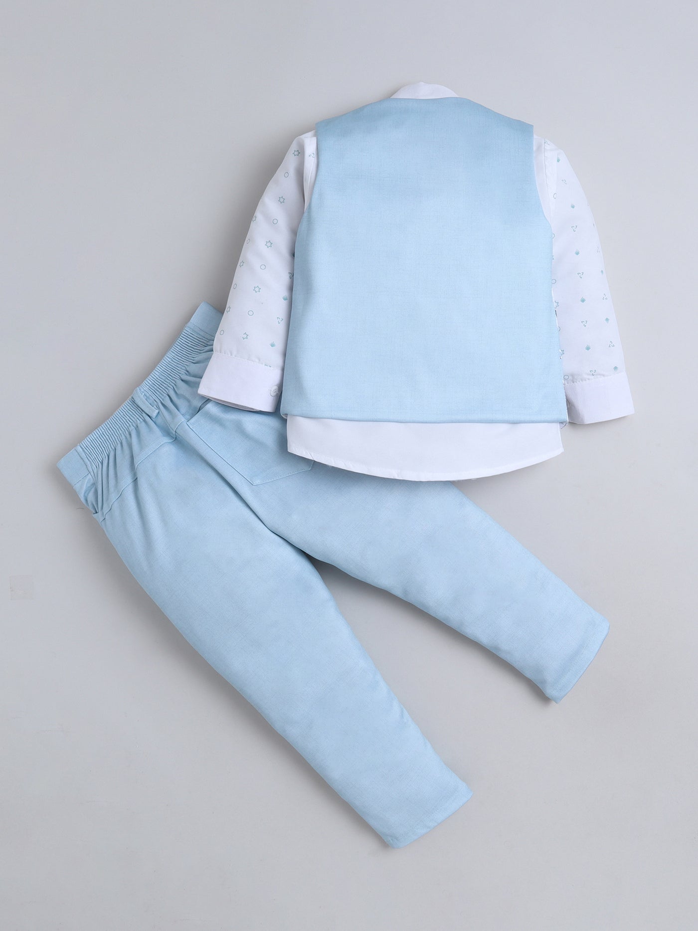 Boys Abstract Print With Embroidery 4 Piece Suit Set