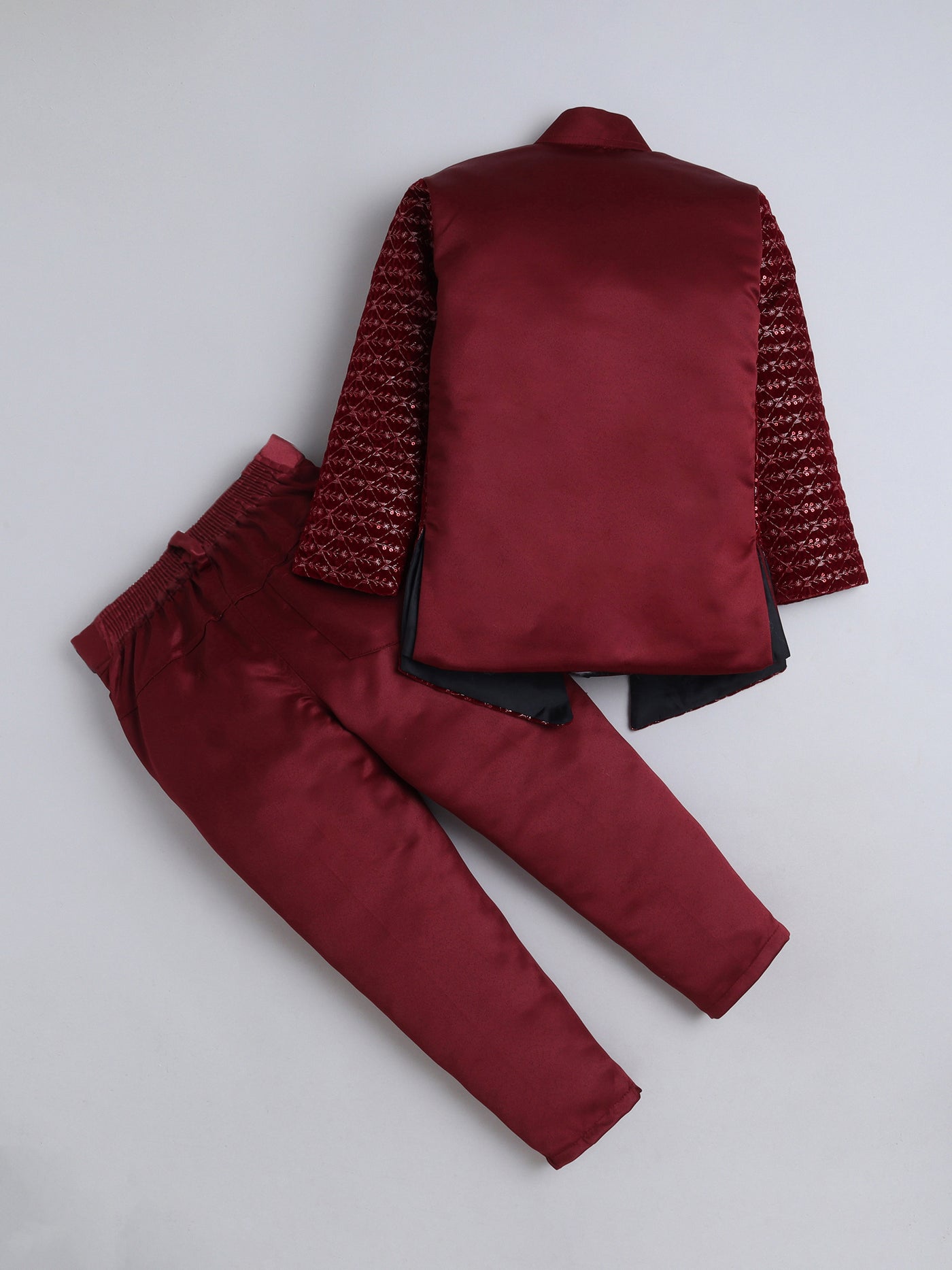 Boys Sequins Embellished Leaf Motifs Sherwani Set