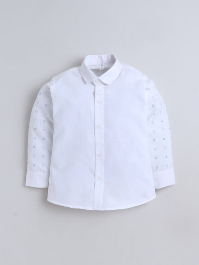 Boys Abstract Print With Embroidery 4 Piece Suit Set