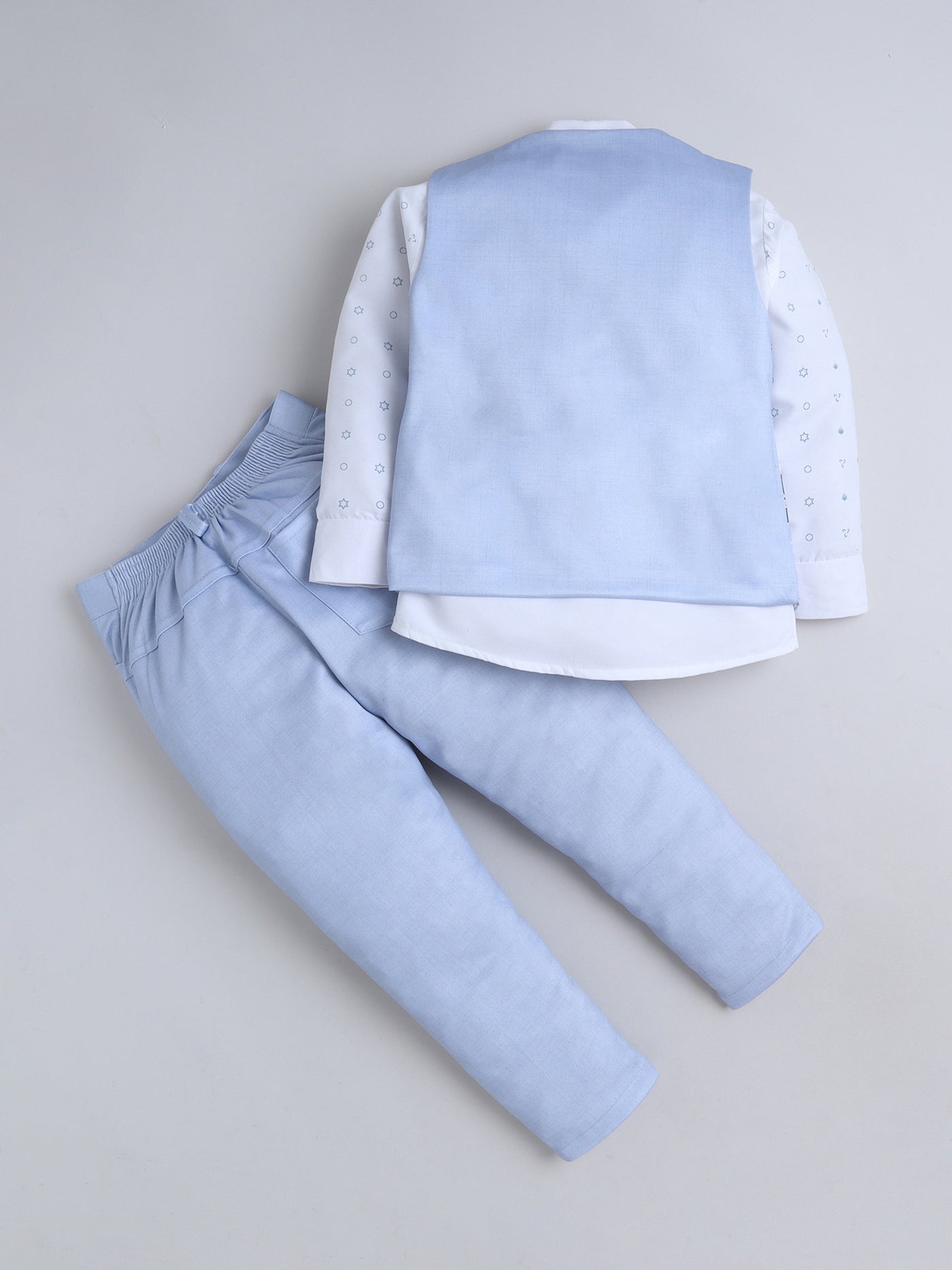 Boys Abstract Print With Embroidery 4 Piece Suit Set