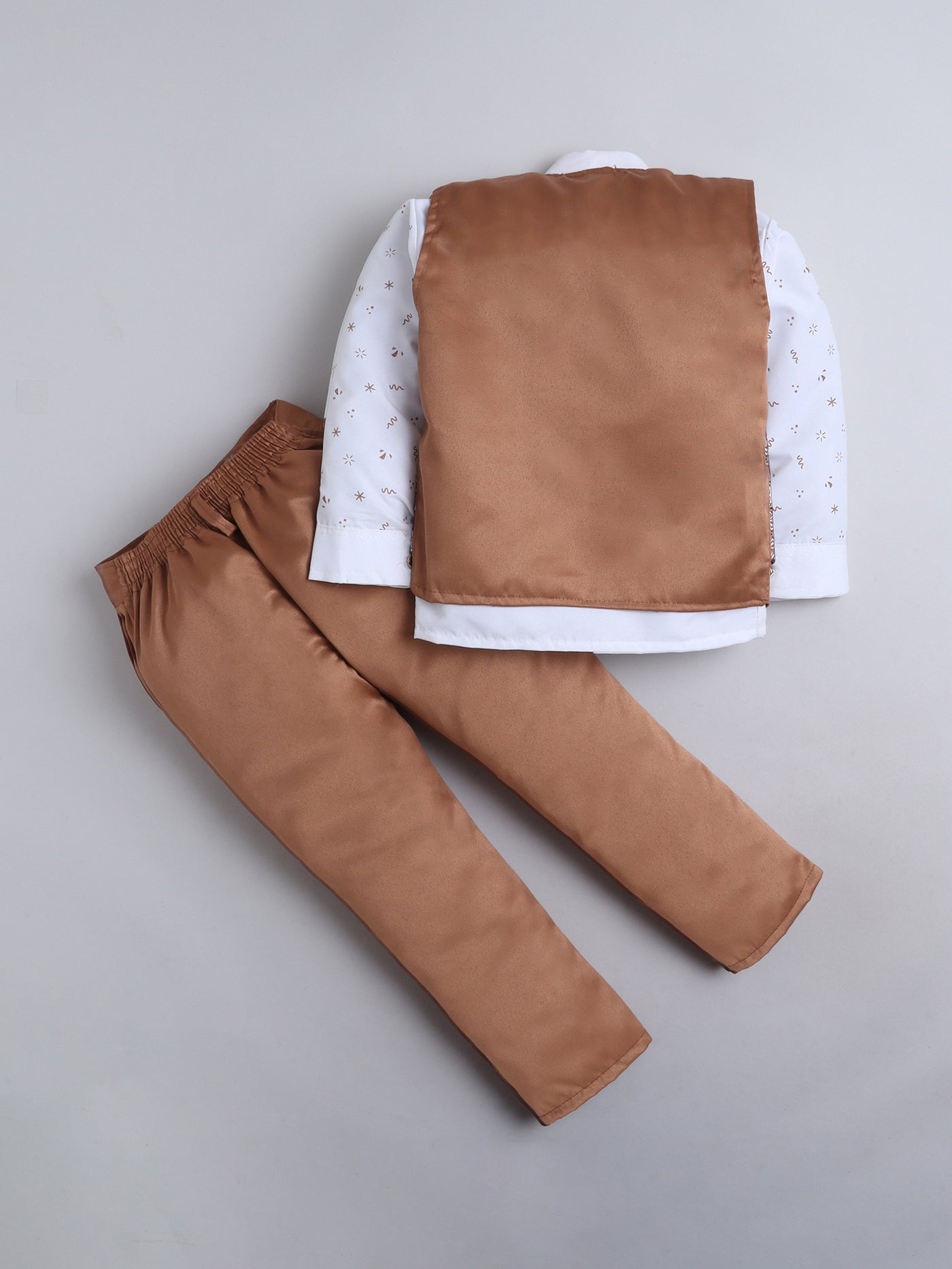 Boys Geometric Print With Sequins Work 4 Piece Suit Set