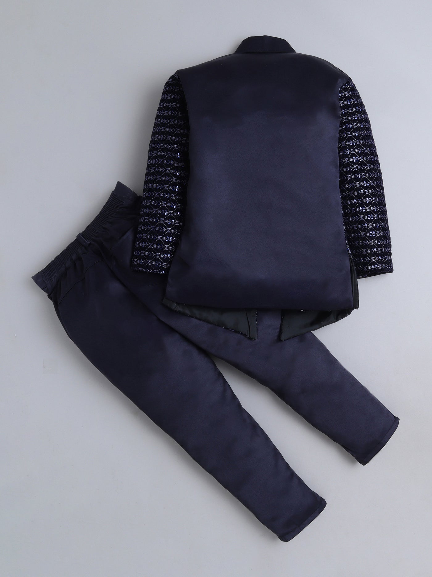 Boys Sequins Embellished Leaf Motifs Sherwani Set