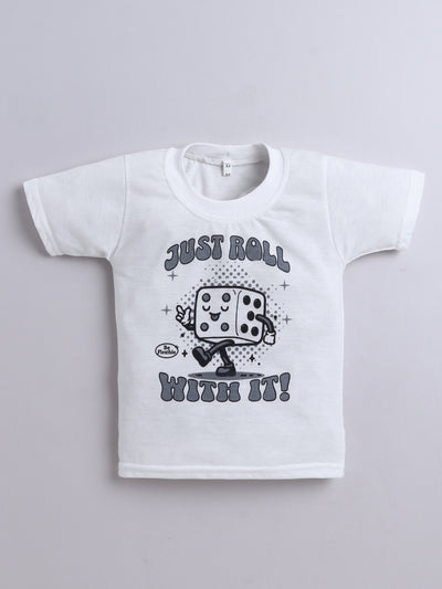 Boys Striped Shirt & Trouser Set With Printed T-shirt