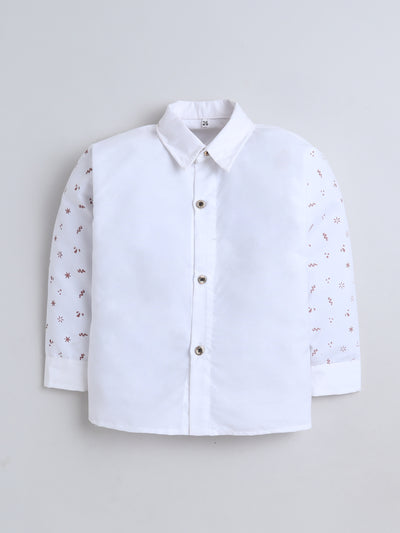 Boys Geometric Print With Sequins Work 4 Piece Suit Set