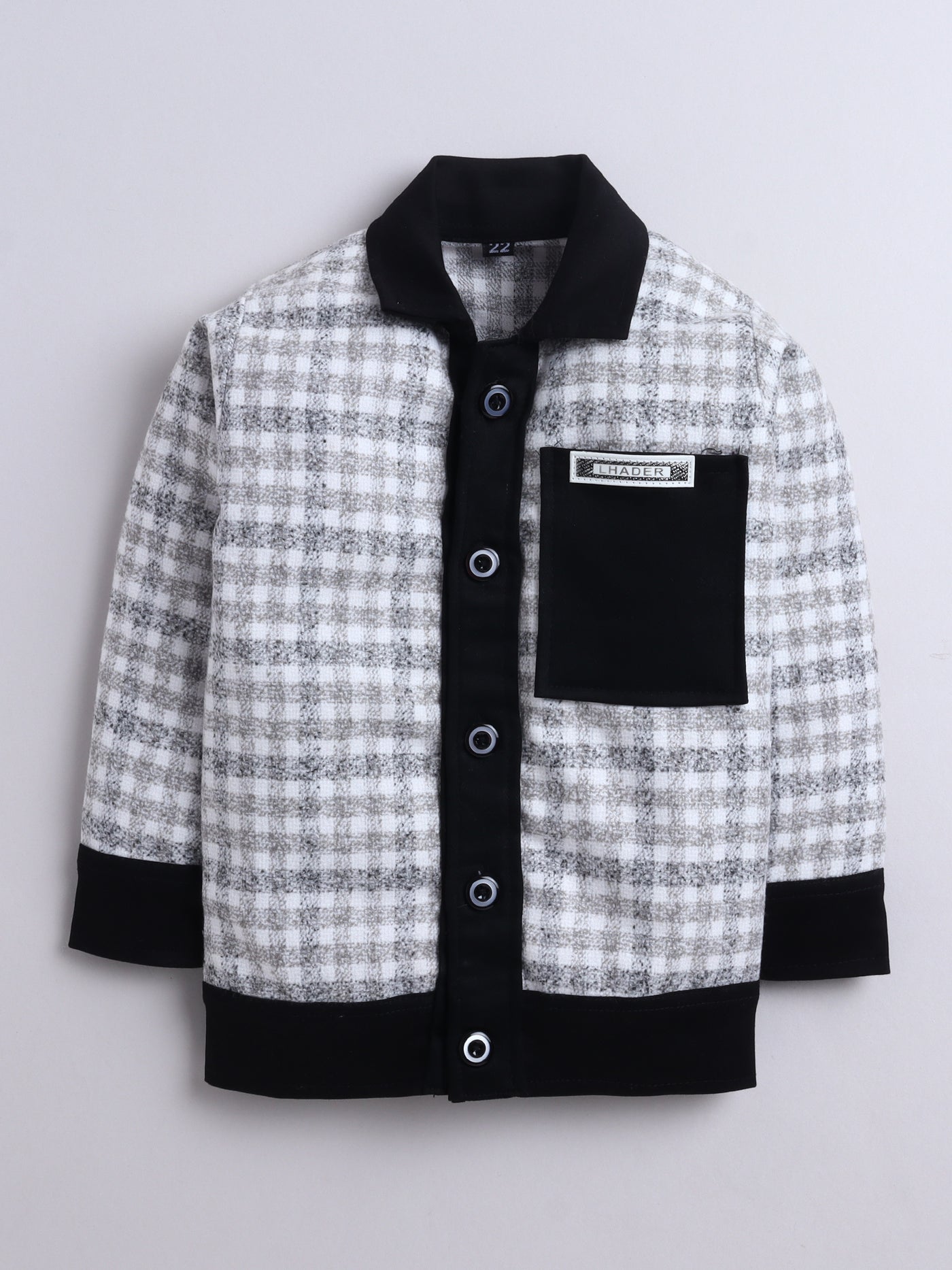 Boys Checked Jacket & Trouser Set With Printed T-shirt