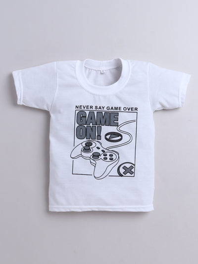 Boys Checked Jacket & Trouser Set With Printed T-shirt