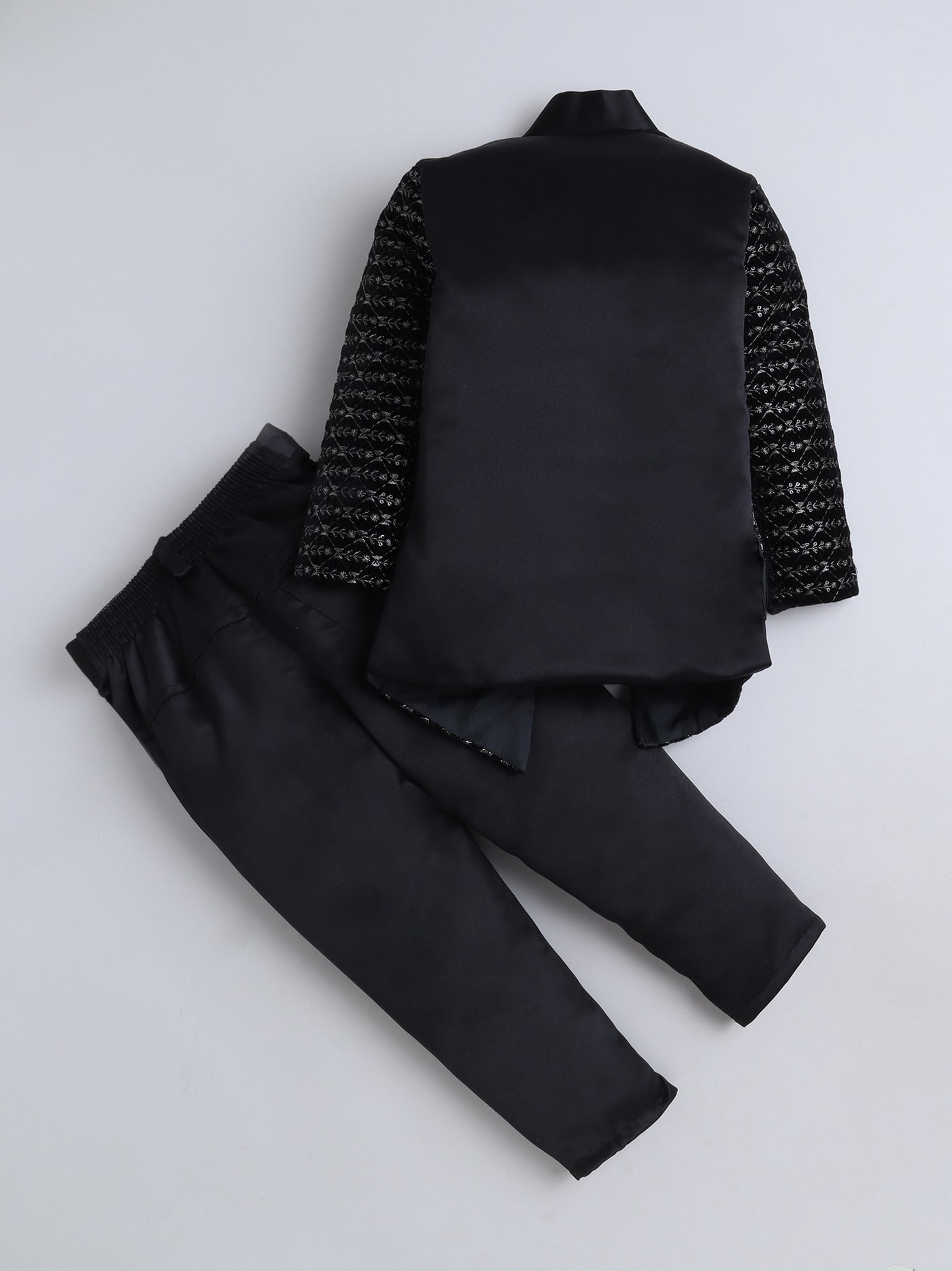 Boys Sequins Embellished Leaf Motifs Sherwani Set