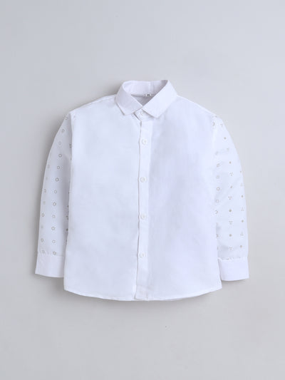 Boys Abstract Print With Embroidery 4 Piece Suit Set