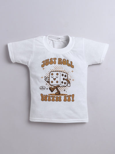 Boys Striped Shirt & Trouser Set With Printed T-shirt