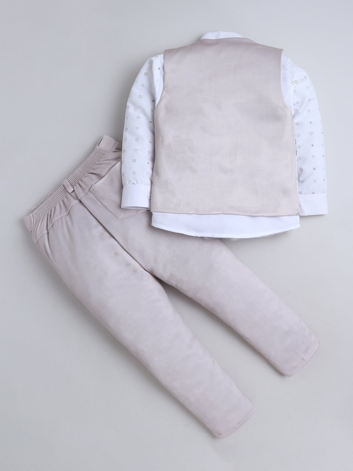 Boys Abstract Print With Embroidery 4 Piece Suit Set