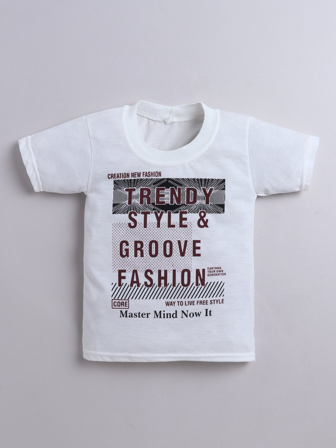 Boys Color-block Hooded Jacket & Trouser Set With Printed T-shirt