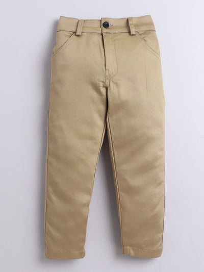 Boys Color-block Hooded Jacket & Trouser Set With Printed T-shirt