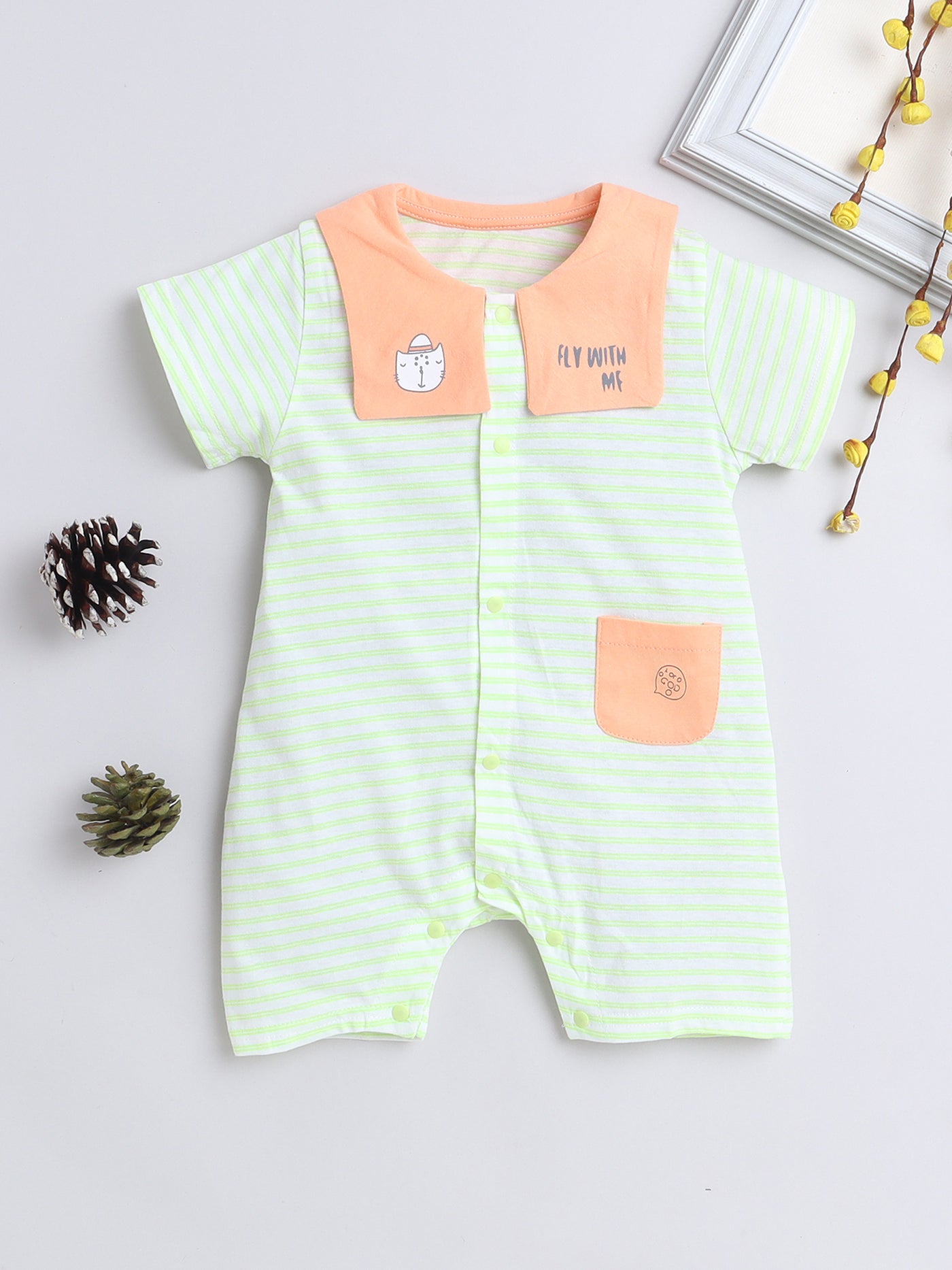 Baby Boys & Baby Girls Half Sleeves Rompers