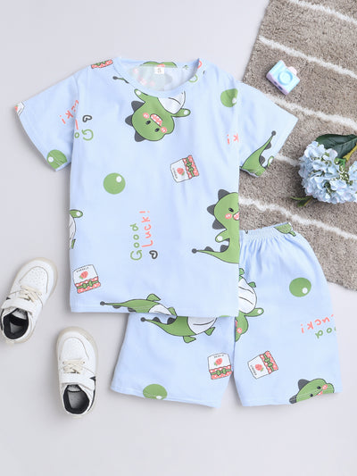 Boys Half Sleeve Printed T-Shirt & Shorts Set