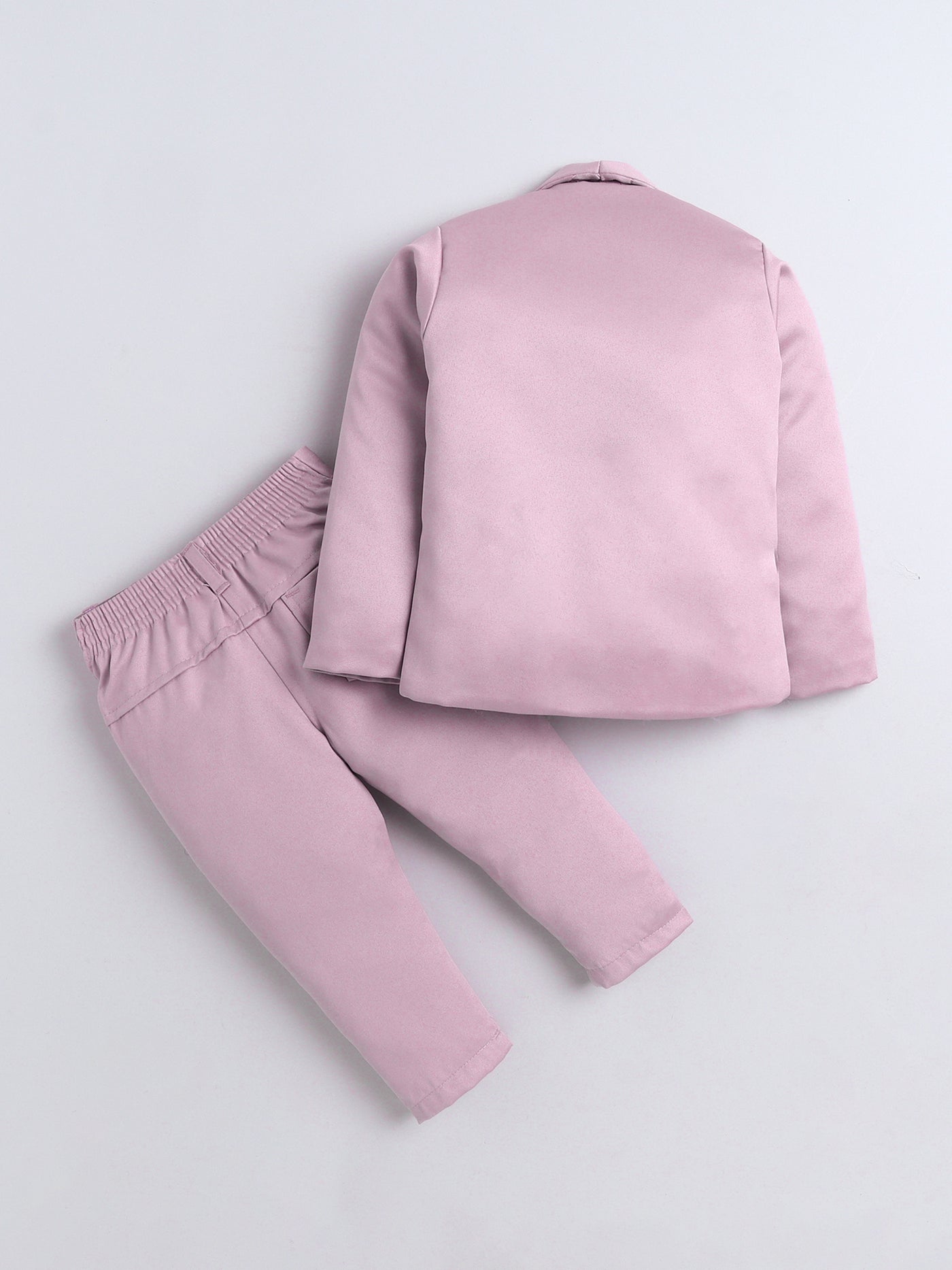 Boys Jacquard Leaf Motifs 3 Piece Suit Set With Bow