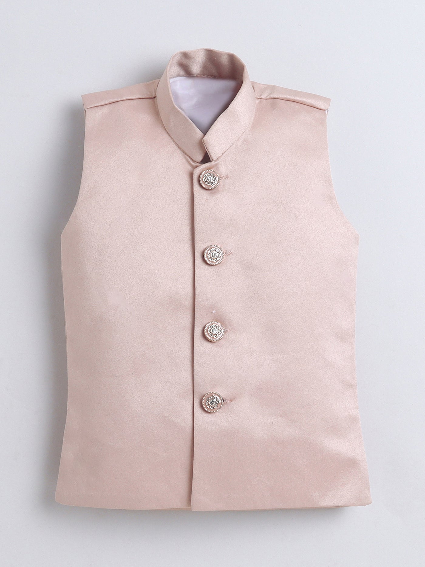 Boys Sequined Embroidered Sherwani & Trouser Set With Shrug