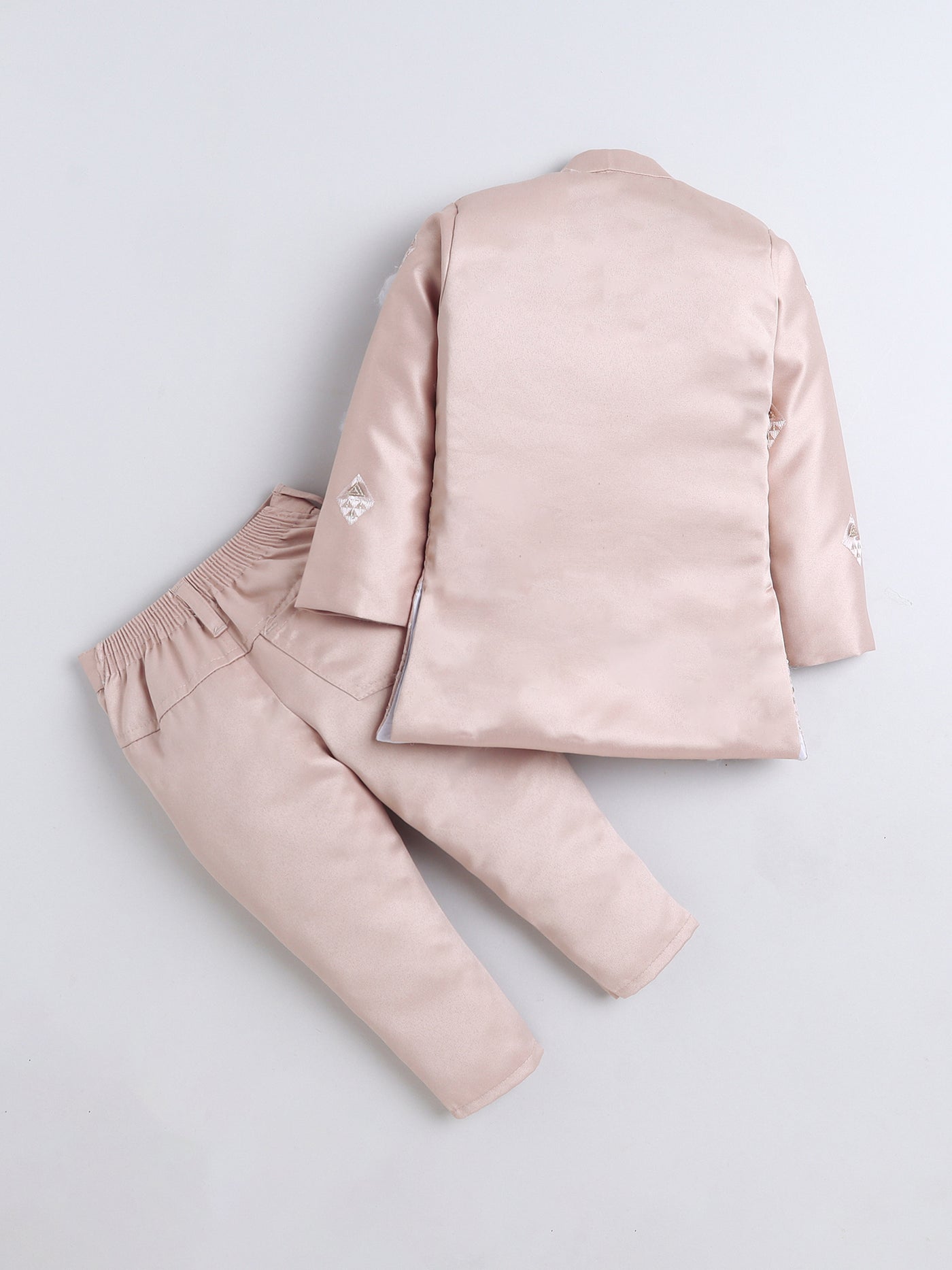 Boys Sequined Embroidered Sherwani & Trouser Set With Shrug