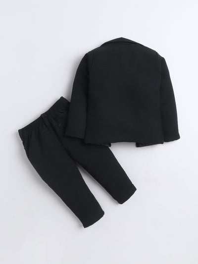 Boys Sequins Embellished 3 Piece Suit Set With Bow