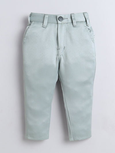 Boys Sequined Embroidered Sherwani & Trouser Set With Shrug