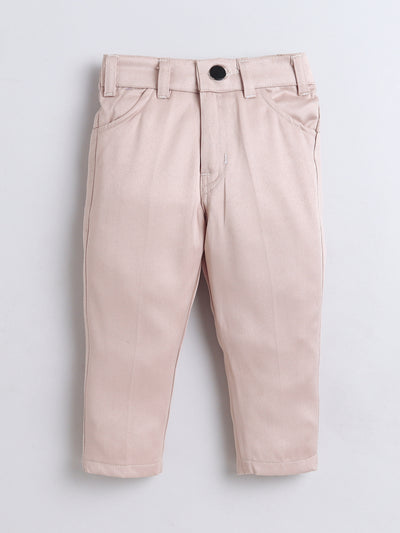 Boys Jacquard Leaf Motifs Sherwani & Trouser Set With Shrug