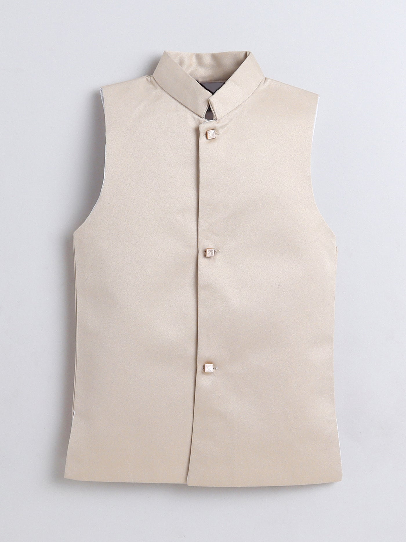 Boys Jacquard Leaf Motifs Sherwani & Trouser Set With Shrug