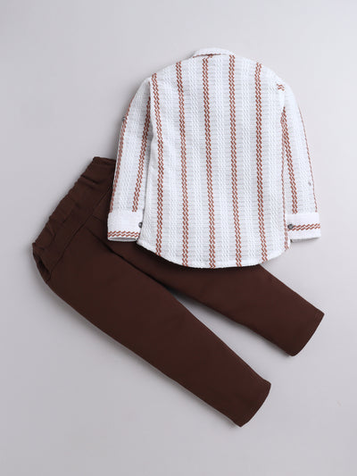 Boys Crochet 3-Piece Set With Shirt, T-shirt & Pant