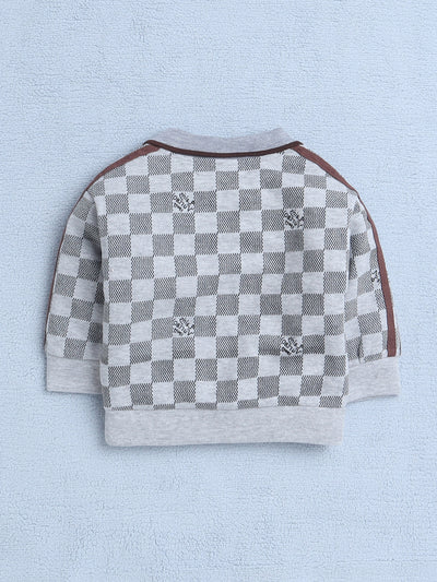 Boys Full Sleeves Checked T-shirt & Lower Set