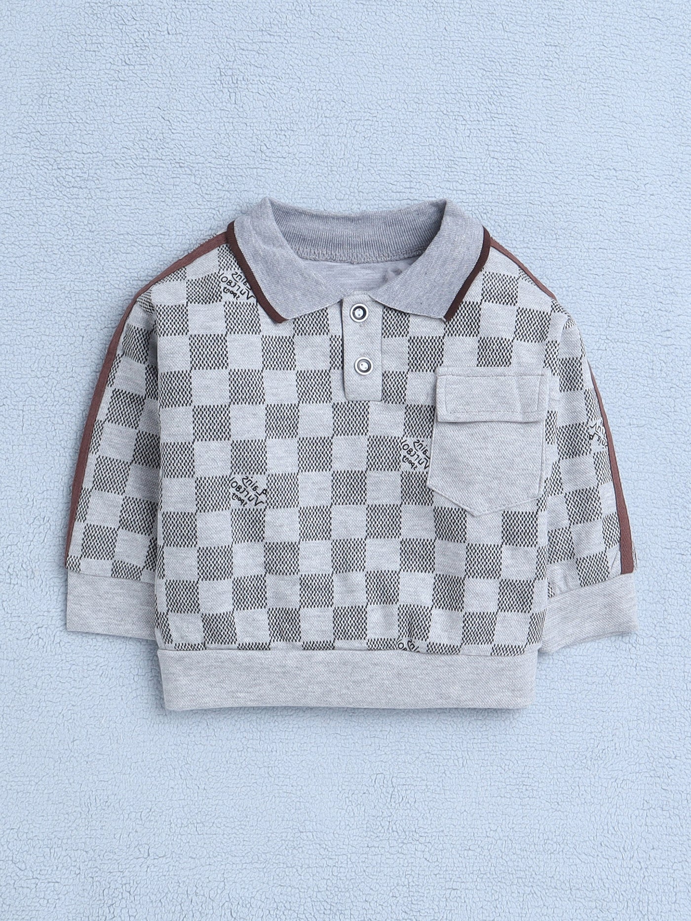 Boys Full Sleeves Checked T-shirt & Lower Set