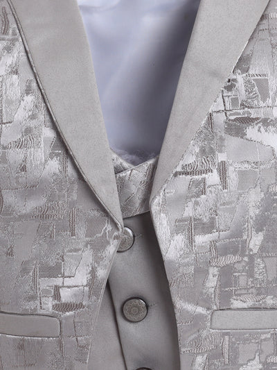 Boys Jacquard 3 Piece Party Suit Set With Bow