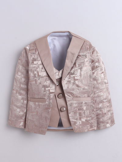 Boys Jacquard 3 Piece Party Suit Set With Bow