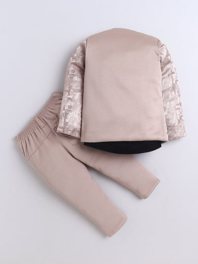 Boys Jacquard 3 Piece Party Suit Set With Bow