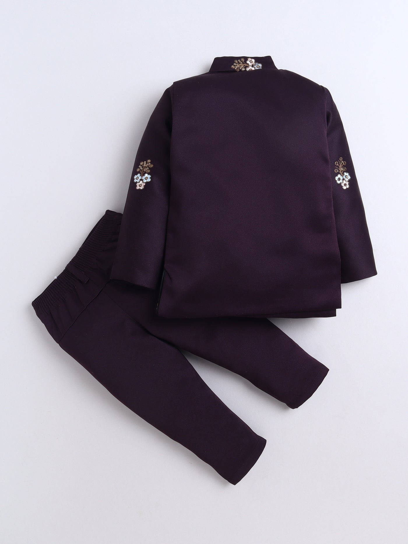 Boys Sequins Embellished & Floral Embroidered Sherwani Set