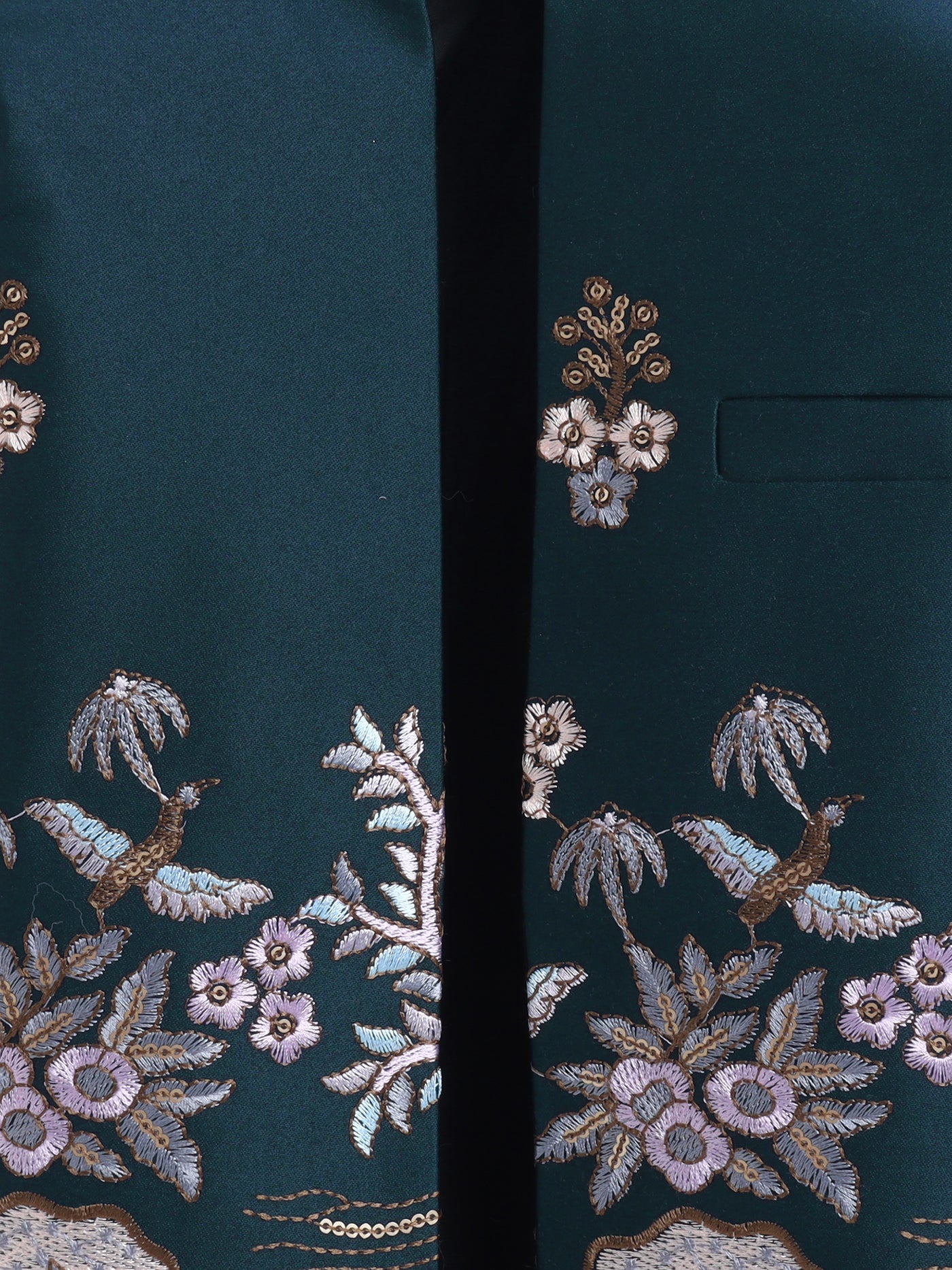 Boys Sequins Embellished & Floral Embroidered Sherwani Set