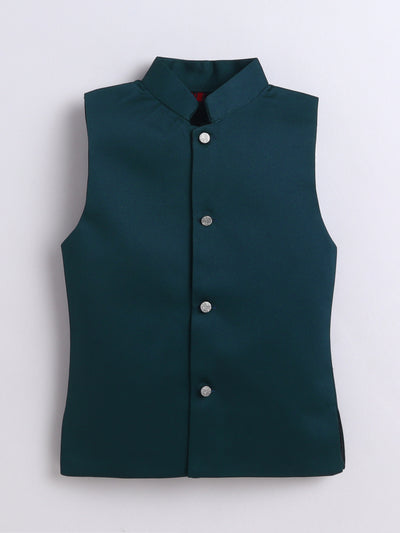 Boys Sequins Embellished & Floral Embroidered Sherwani Set