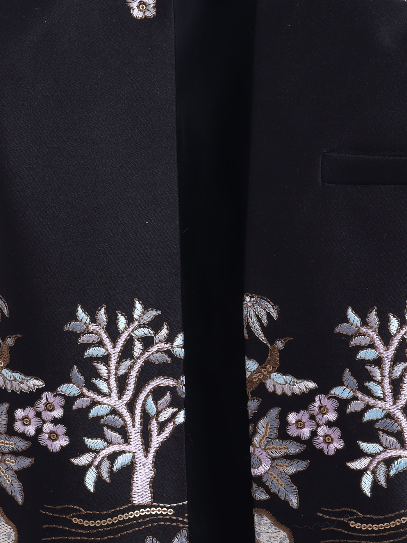 Boys Sequins Embellished & Floral Embroidered Sherwani Set