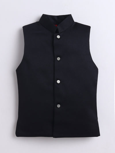 Boys Sequins Embellished & Floral Embroidered Sherwani Set