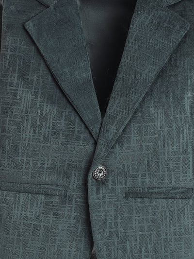 Boys Velvet Textured Blazer & Trouser Set With Printed T-shirt