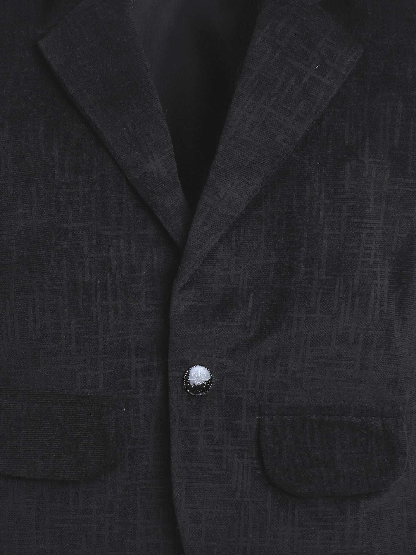 Boys Velvet Textured Blazer & Trouser Set With Printed T-shirt