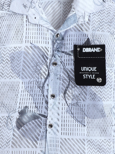 Boys Cotton Blend Geometric Grid Abstract Printed 3 Piece Set