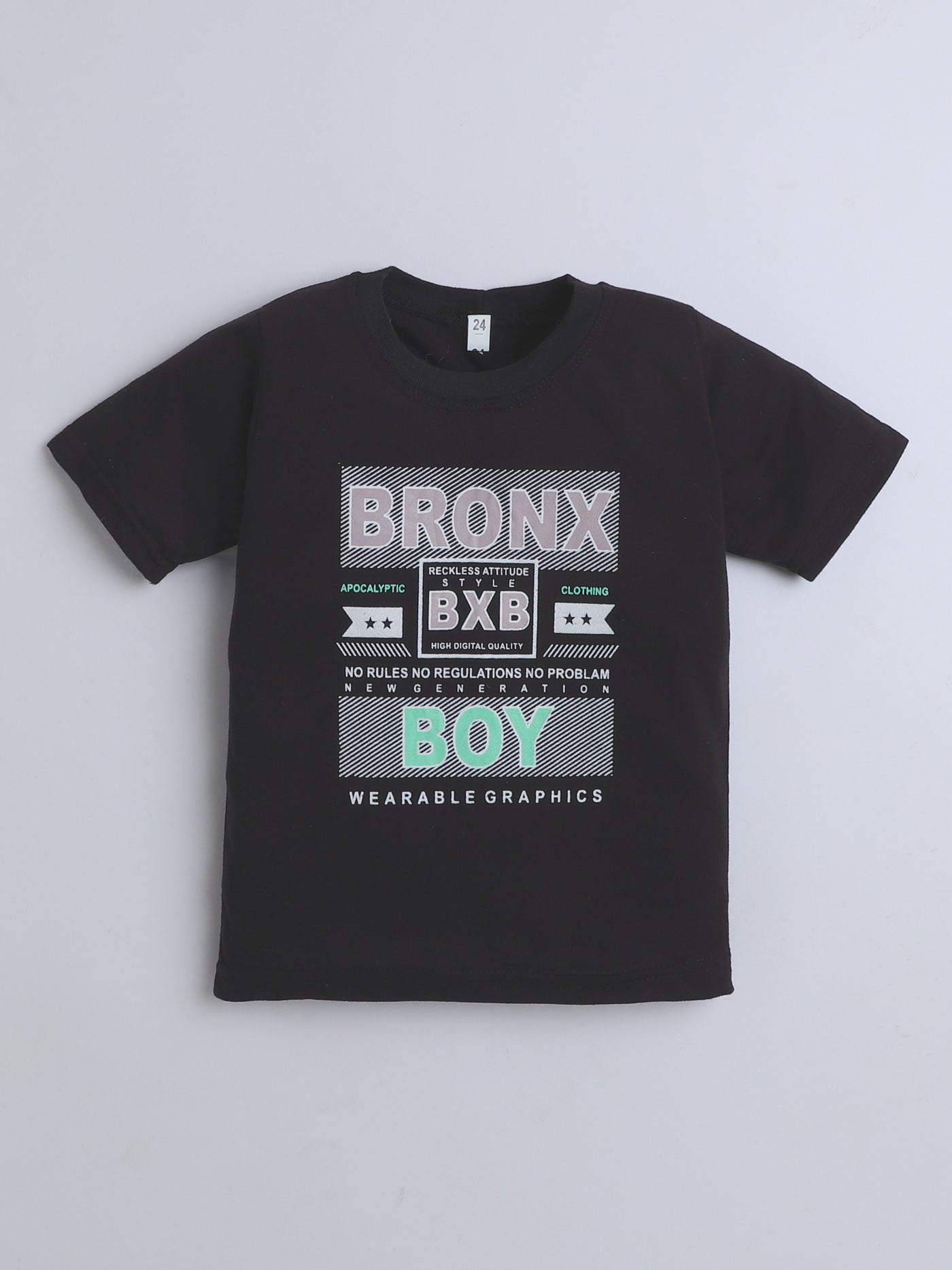 Boys Cotton Blend Geometric Grid Abstract Printed 3 Piece Set