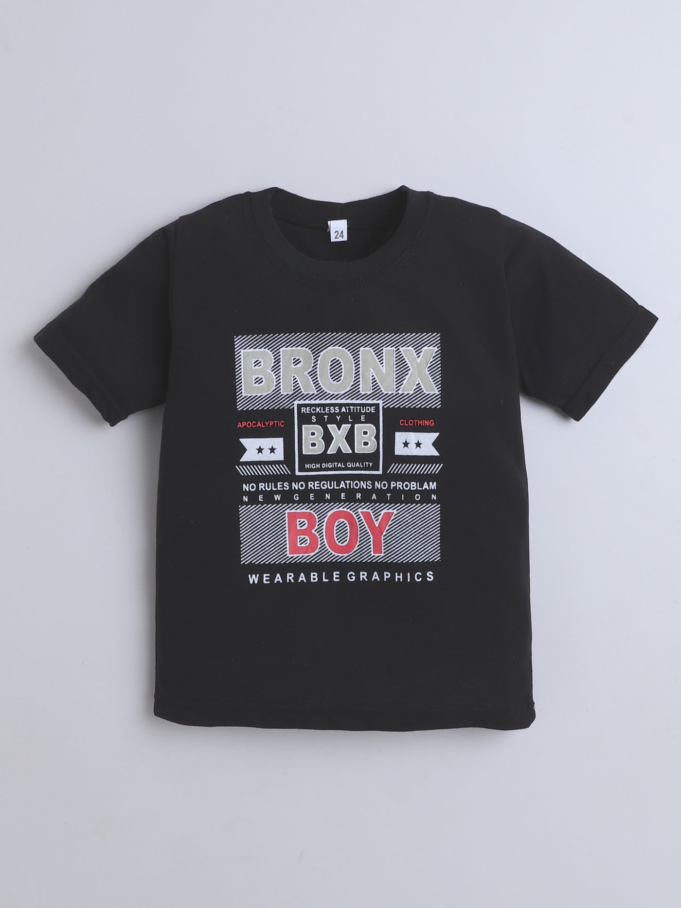 Boys Cotton Blend Geometric Grid Abstract Printed 3 Piece Set