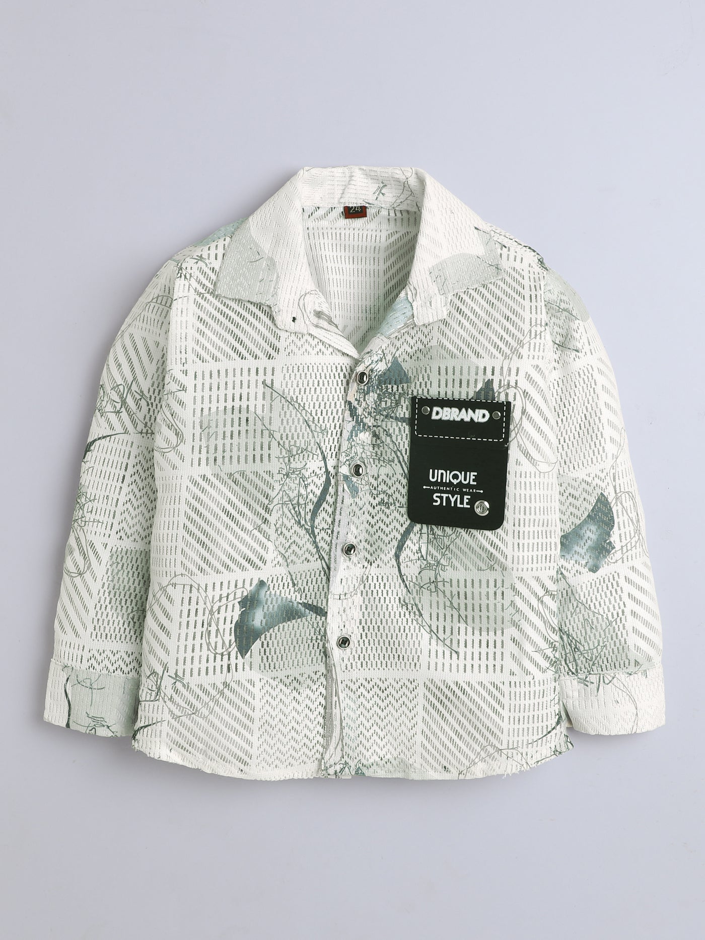 Boys Cotton Blend Geometric Grid Abstract Printed 3 Piece Set