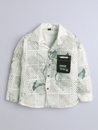 Boys Cotton Blend Geometric Grid Abstract Printed 3 Piece Set