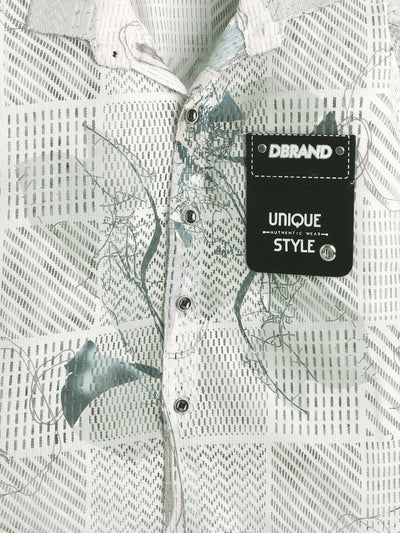 Boys Cotton Blend Geometric Grid Abstract Printed 3 Piece Set