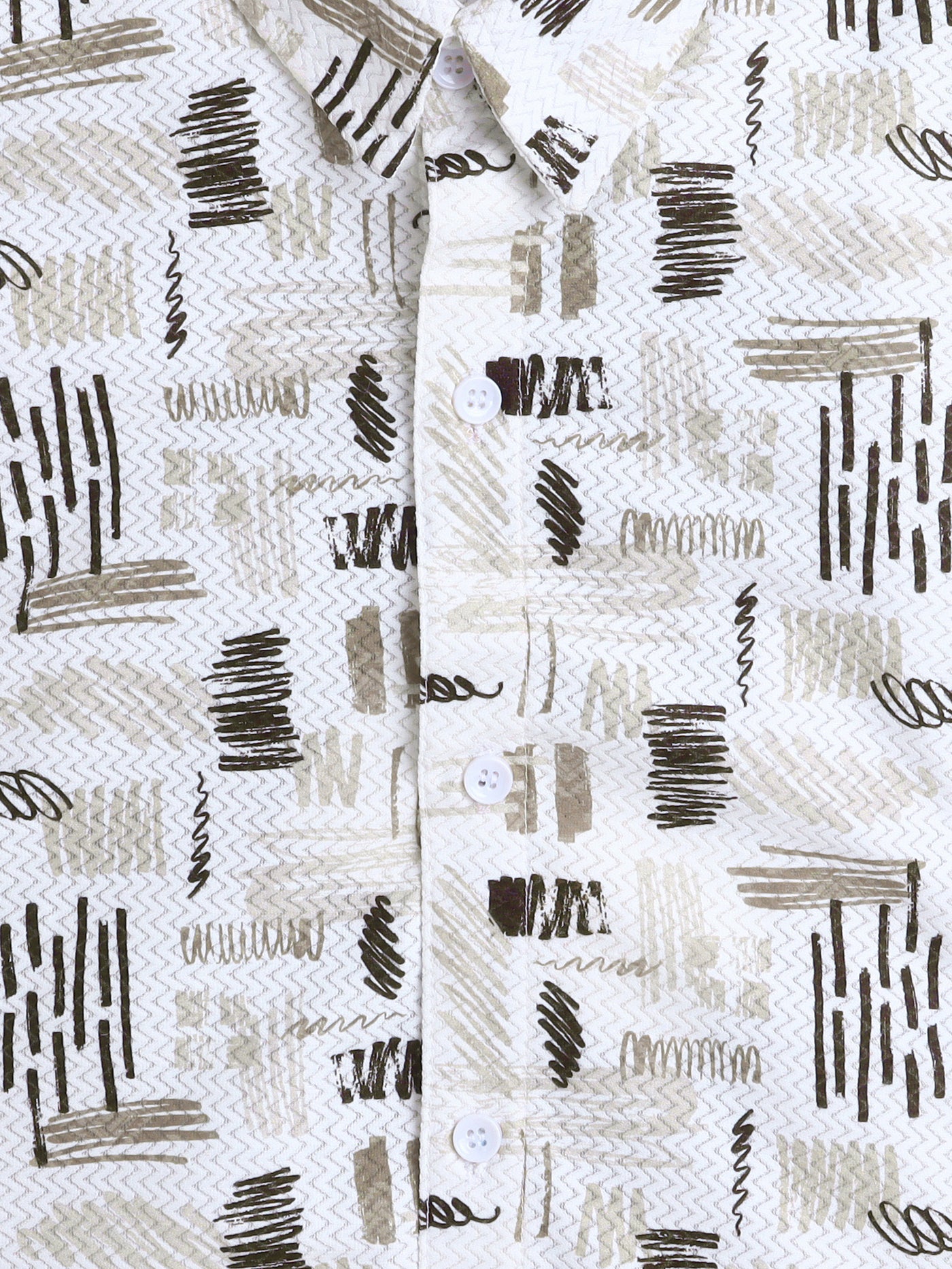 Boys Cotton Blend Abstract Printed Crochet Shirt & Shorts Set With Suspender, Cap & Bowtie