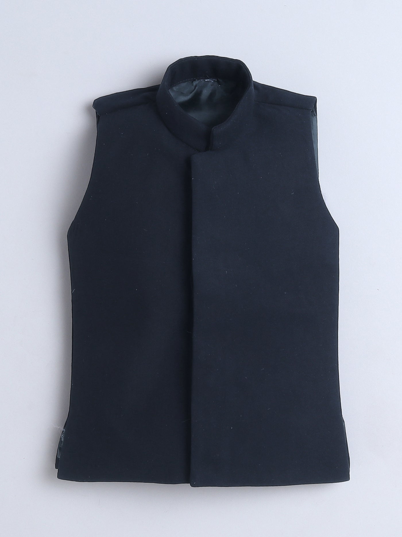 Boys Sequined Zari Embroidery Sherwani & Trouser Set With Shrug