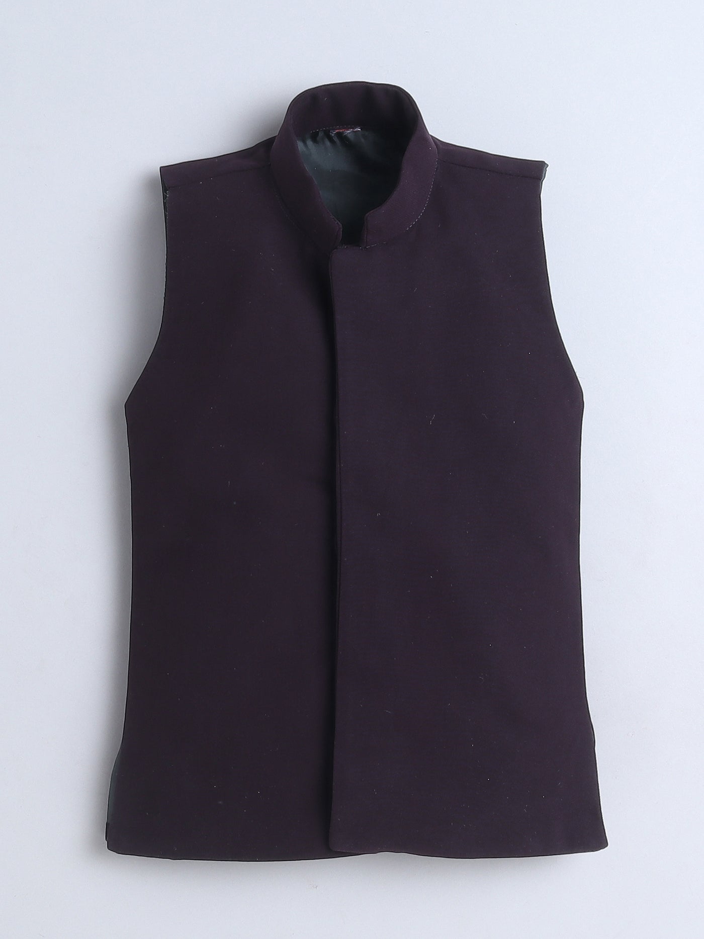 Boys Sequined Zari Embroidery Sherwani & Trouser Set With Shrug