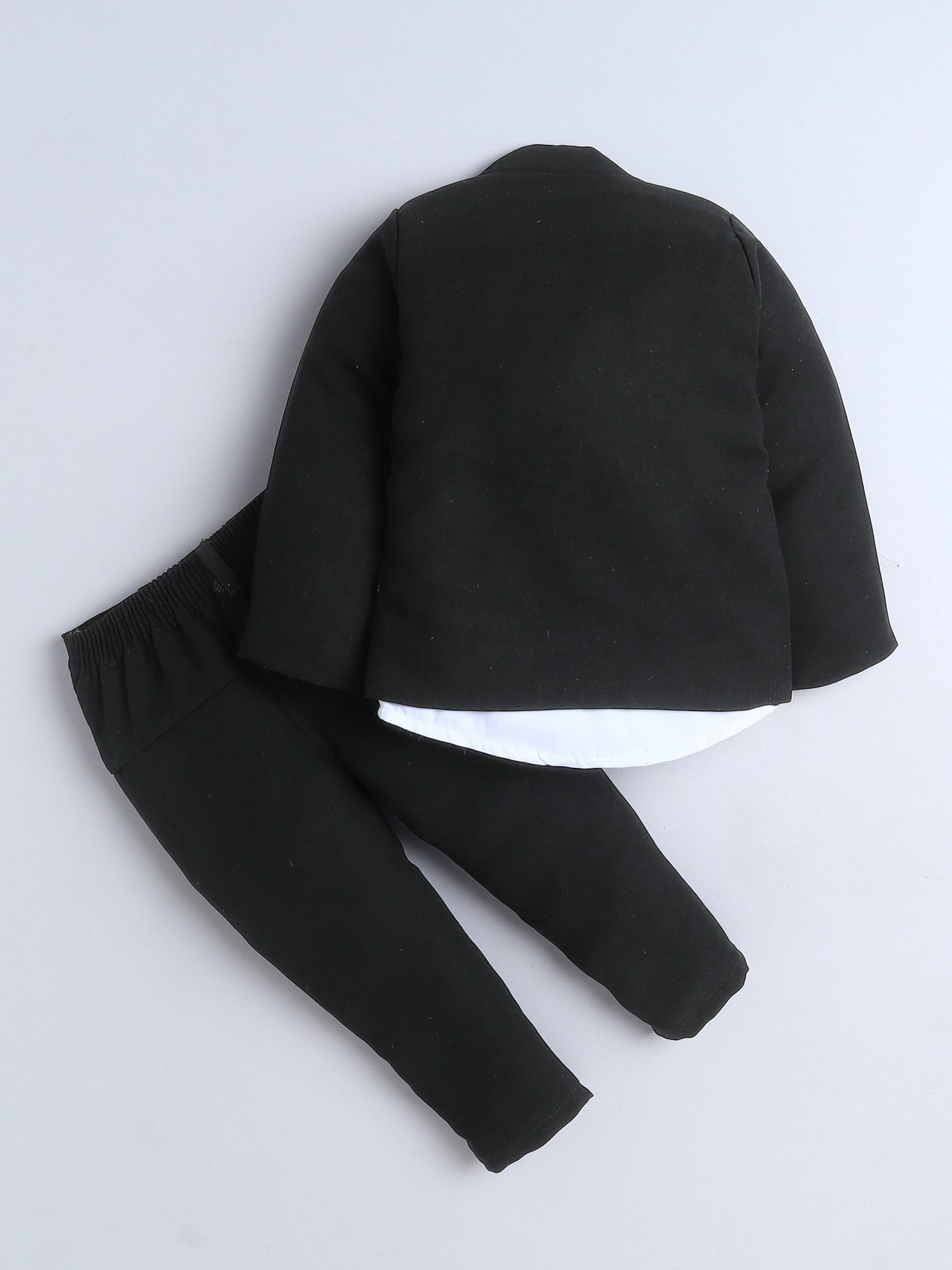 Boys Sequined Zari Embroidery 3 Piece Suit Set With Bow